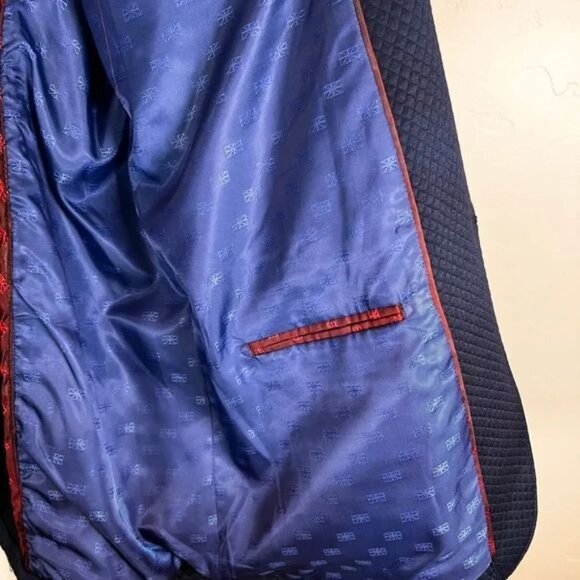 Ben Sherman Mens Navy Textured Blazer 48R Slim Fit Fully Lined With Button Cuffs - Picture 6 of 7